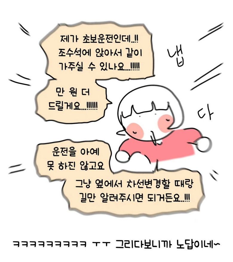 초보운전 대낮에 맨정신으로 대리 부른 썰.