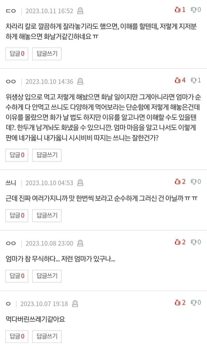 엄마랑 싸웠는데, 누구 잘못?