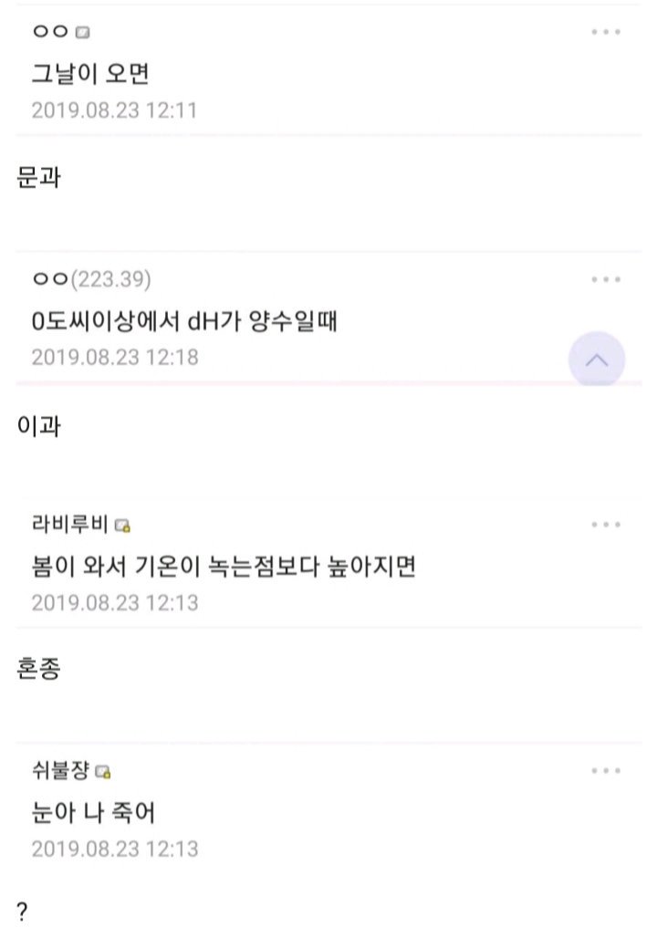 문과 이과의 눈이 녹을 때.