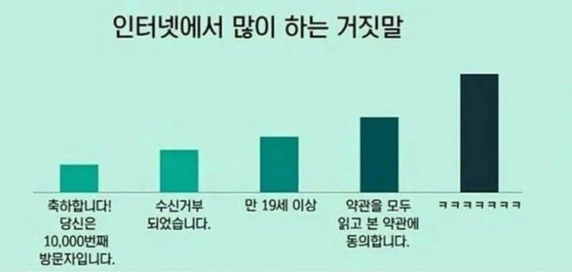 인터넷에서 가장 많이 하는 거짓말