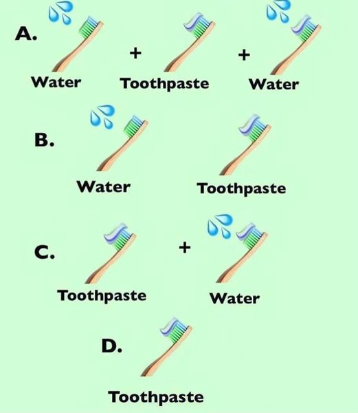 사람마다 다르다는 칫솔에 치약 바르는 순서