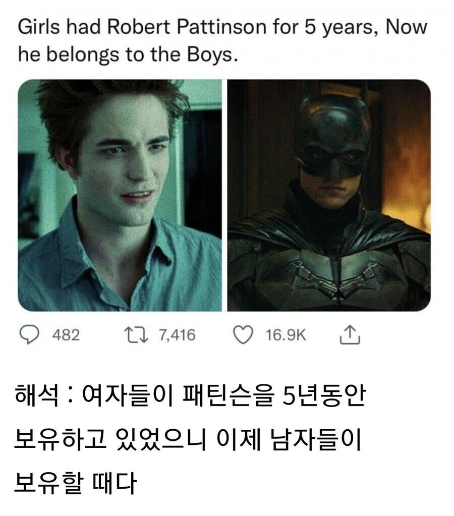 로버트 패틴슨의 팬덤 변화